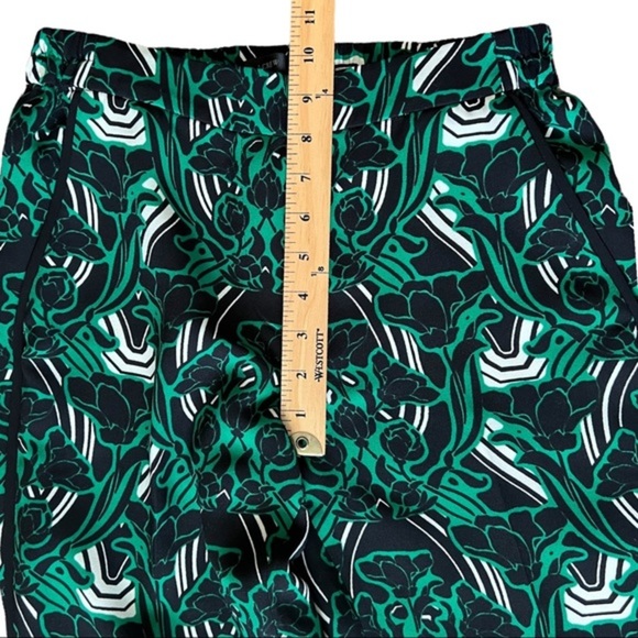 J.Crew Womens‎ Green Black Tuxedo Pull On Pant In Retro Floral Size 2 - Picture 7 of 9